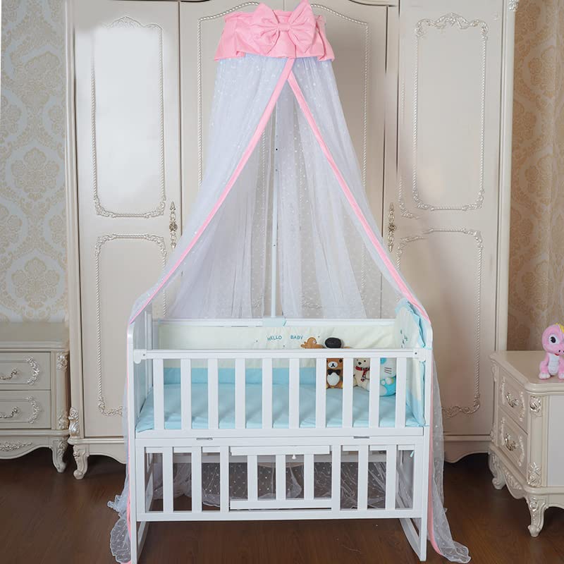 JOYLIFE Baby Net Baby Toddler Bed Crib Dome Canopy Netting (Pink) - Image 2